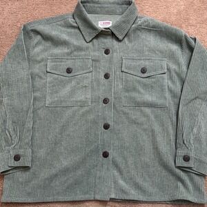 CI Sono Women's Size L Green Corduroy Shacket Boho Versatile Spring Western